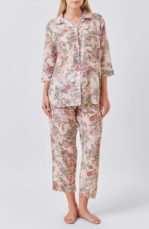 Layla Cotton & Silk Crop Pajamas