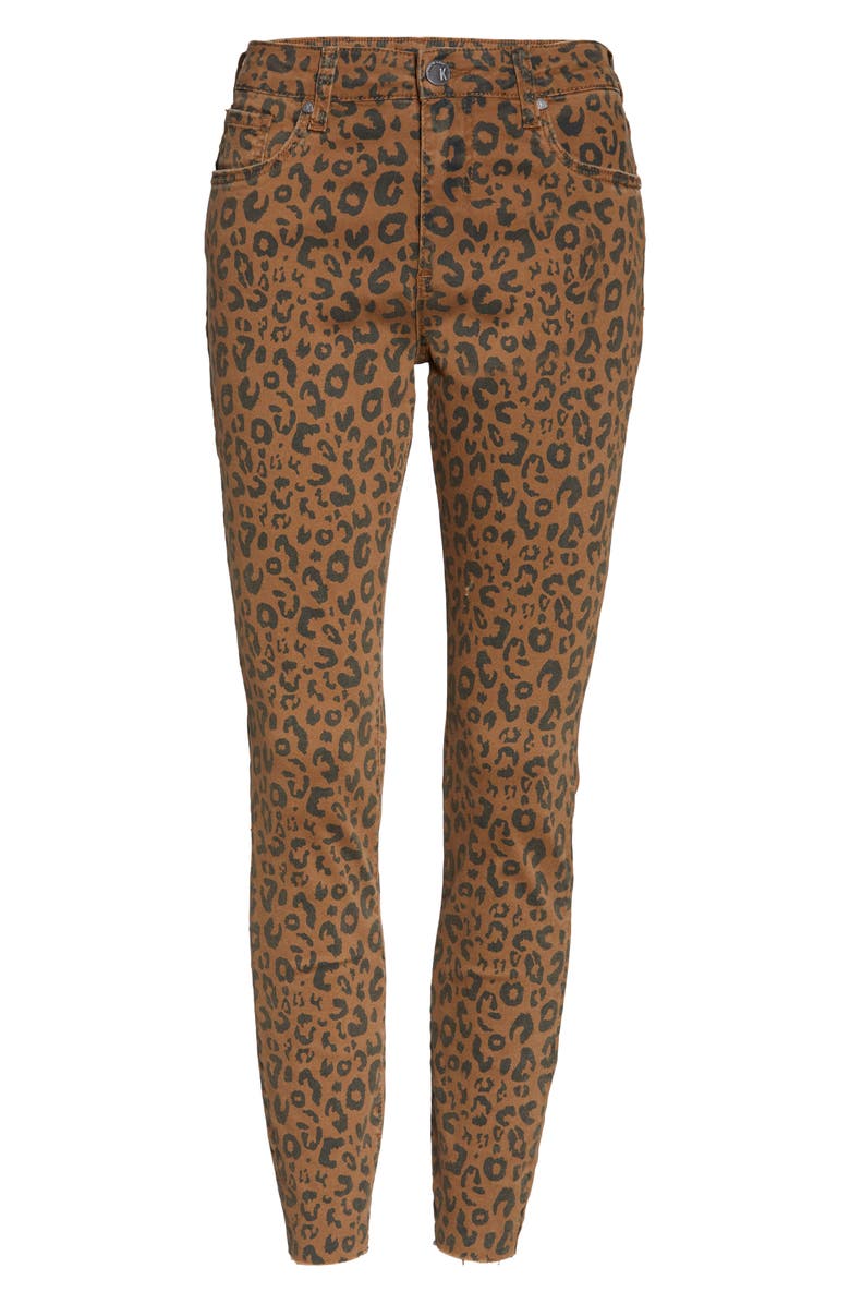 KUT from the Kloth Donna Leopard Print High Waist Ankle Skinny Jeans, Alternate, color,