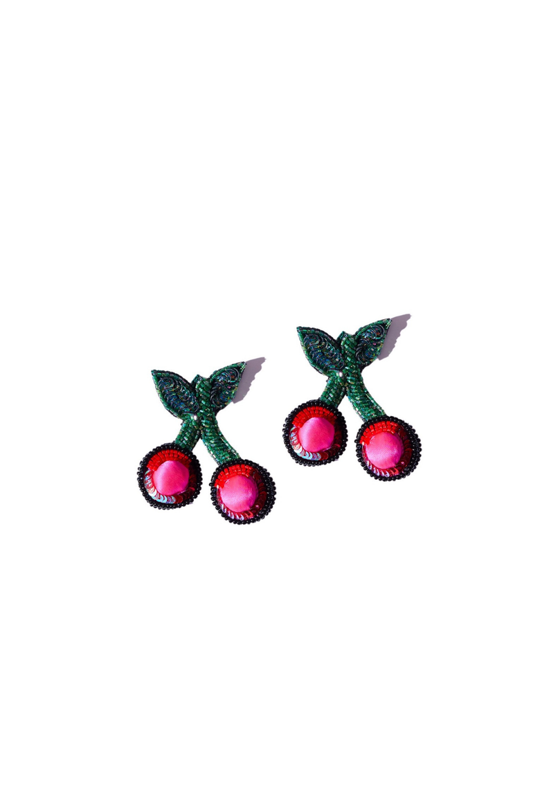 Cherry Earrings, Alternate, color, Red
