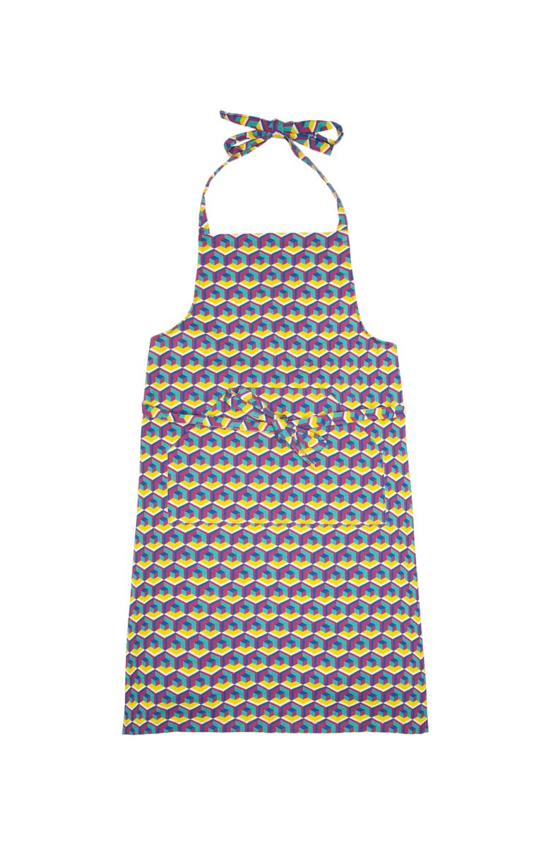 La DoubleJ Apron With Pocket Cubo Giallo/Fuxsia, Main, color, Cubo Giallo/Fuxsia
