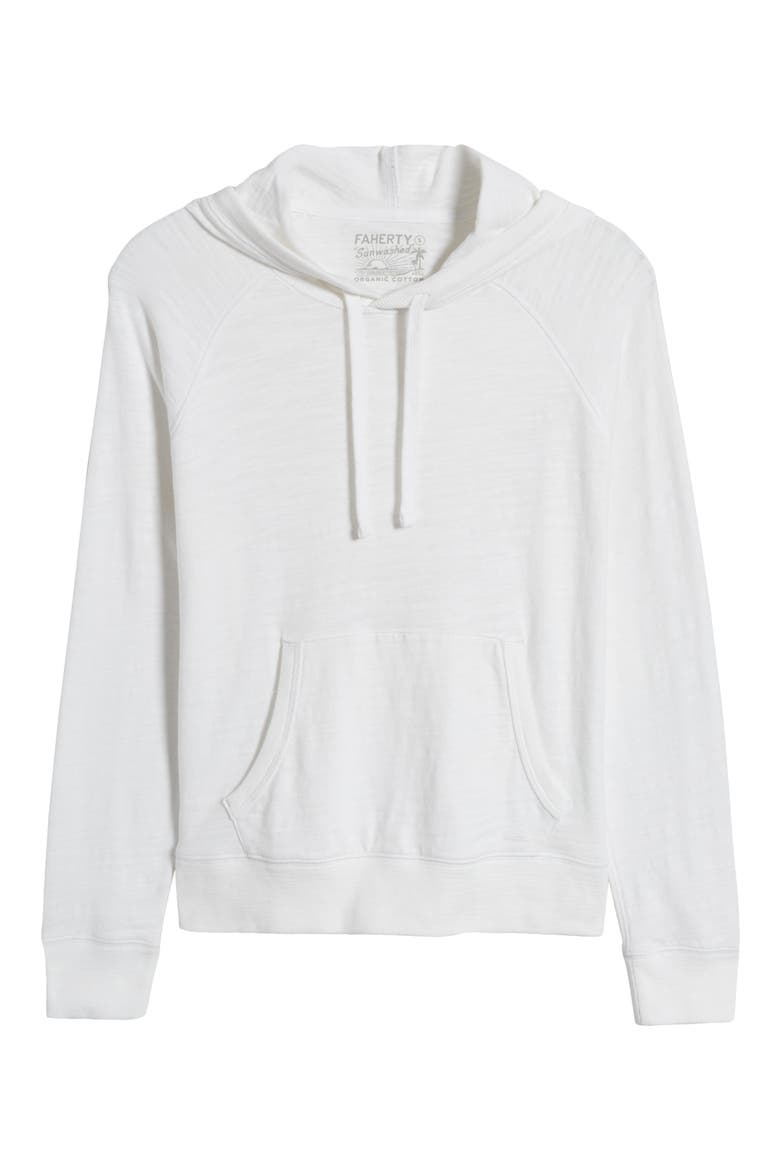 Sunwashed Slub Organic Cotton Hoodie, Alternate, color, WHITE