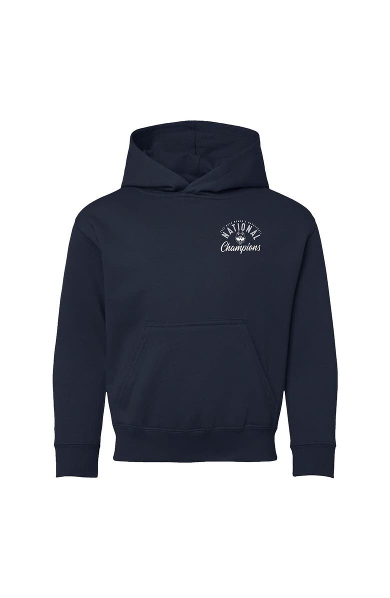 IMAGE ONE Youth Navy UConn Huskies 2025 NCAA Women's Basketball National Champions Fleece Pullover Hoodie, Alternate, color, 
