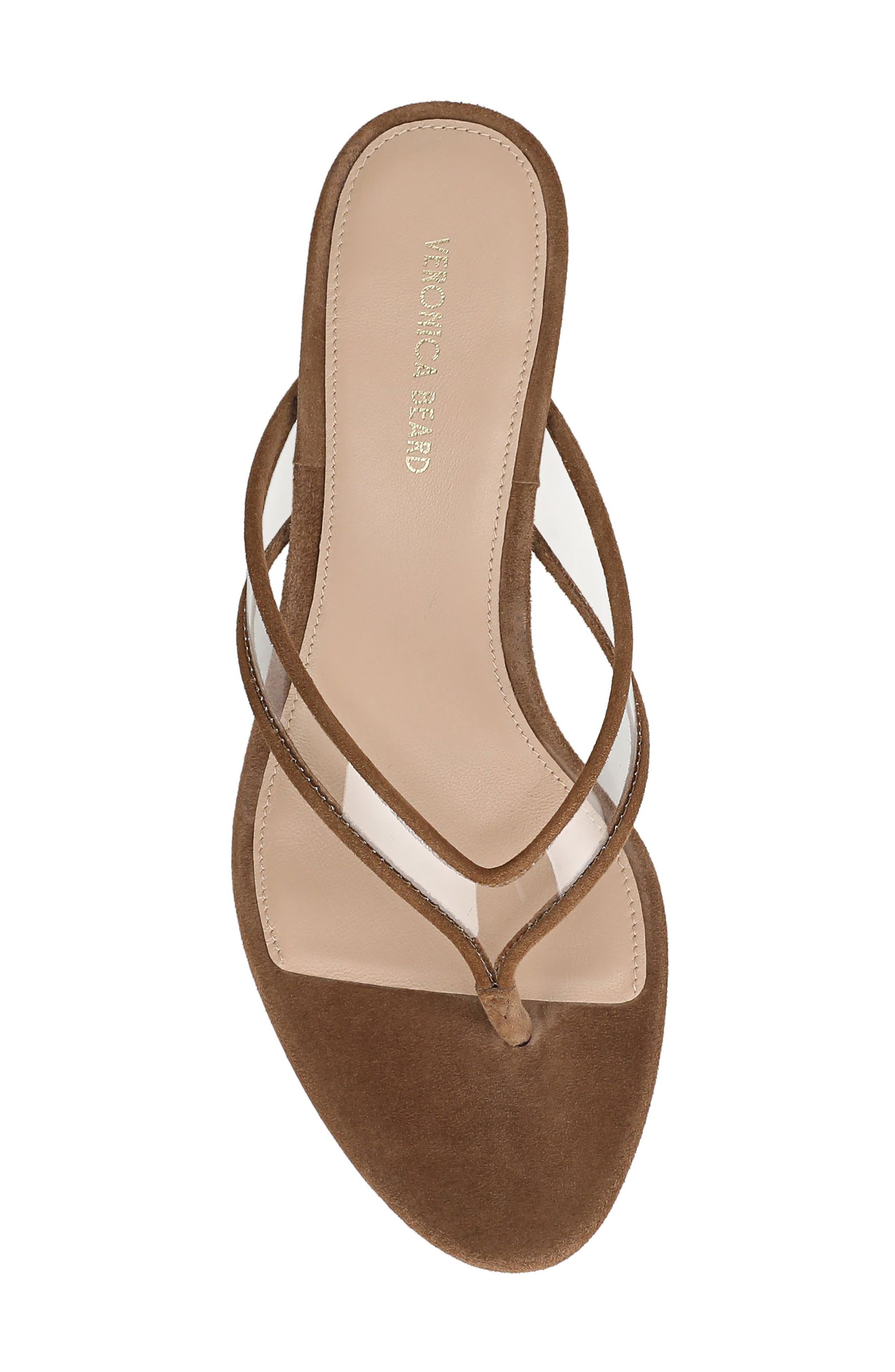 Veronica Beard Clea Wedge Flip Flop, Alternate, color, Clear/ Chestnut
