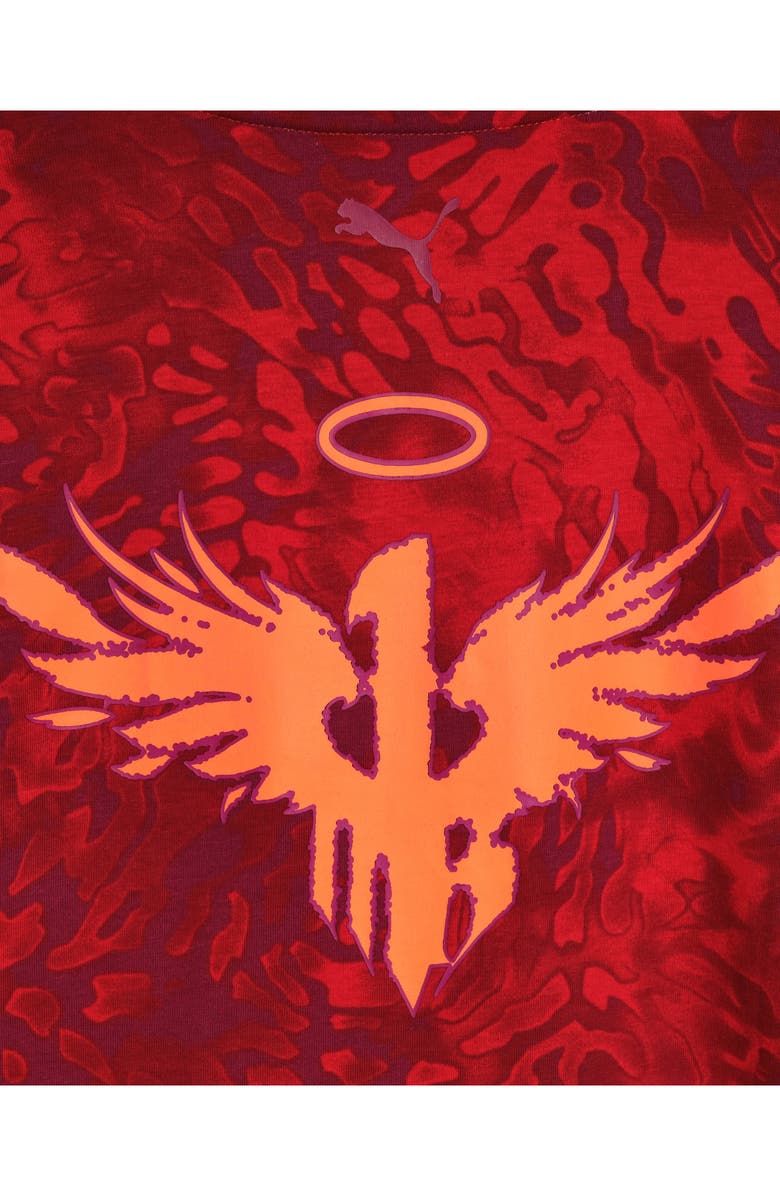 PUMA Kids' LaMelo x Supernova Graphic T-Shirt, Alternate, color, Red/Pink/ Purple