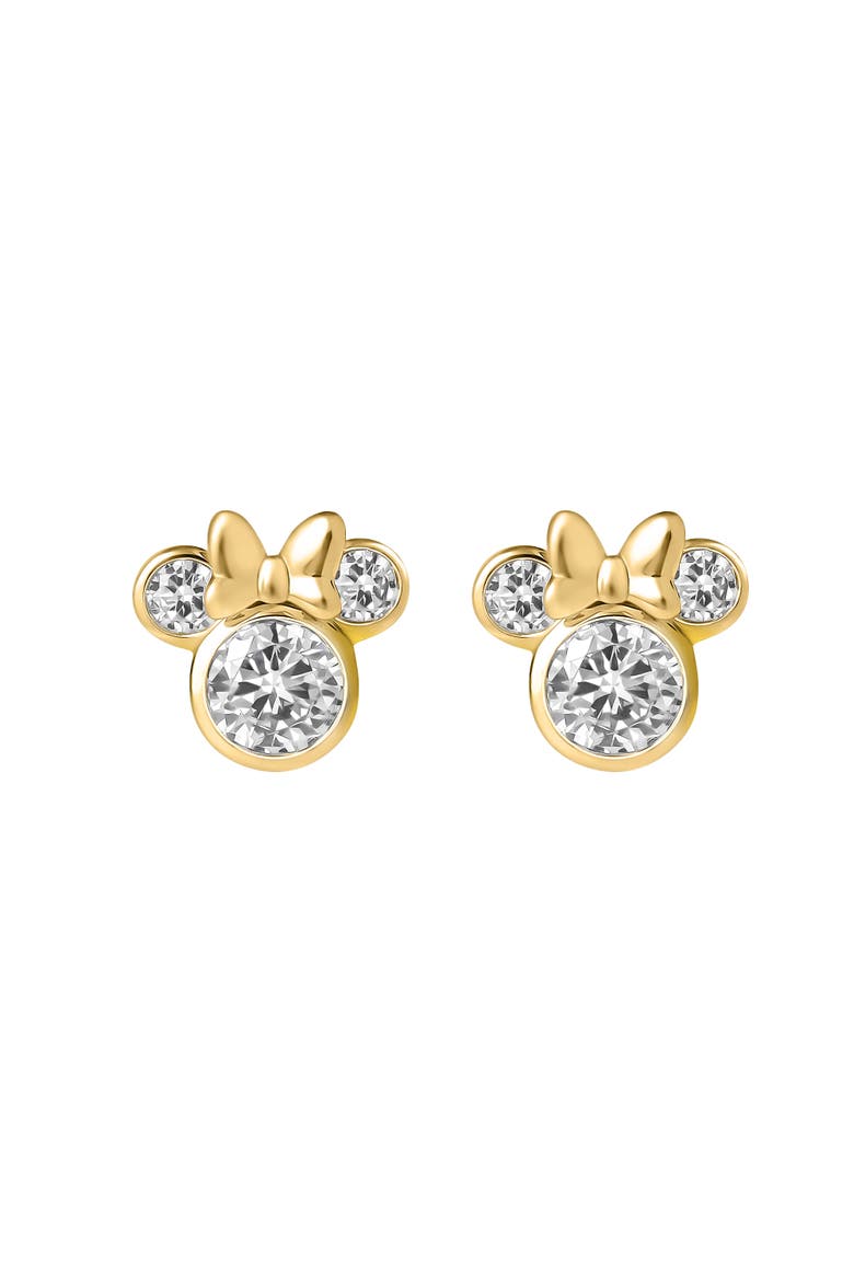 Minnie Mouse Earrings for Women Official License, Cubic Zirconia, Main, color, Metallic Gold