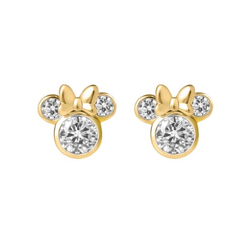 Minnie Mouse Earrings for Women Official License, Cubic Zirconia