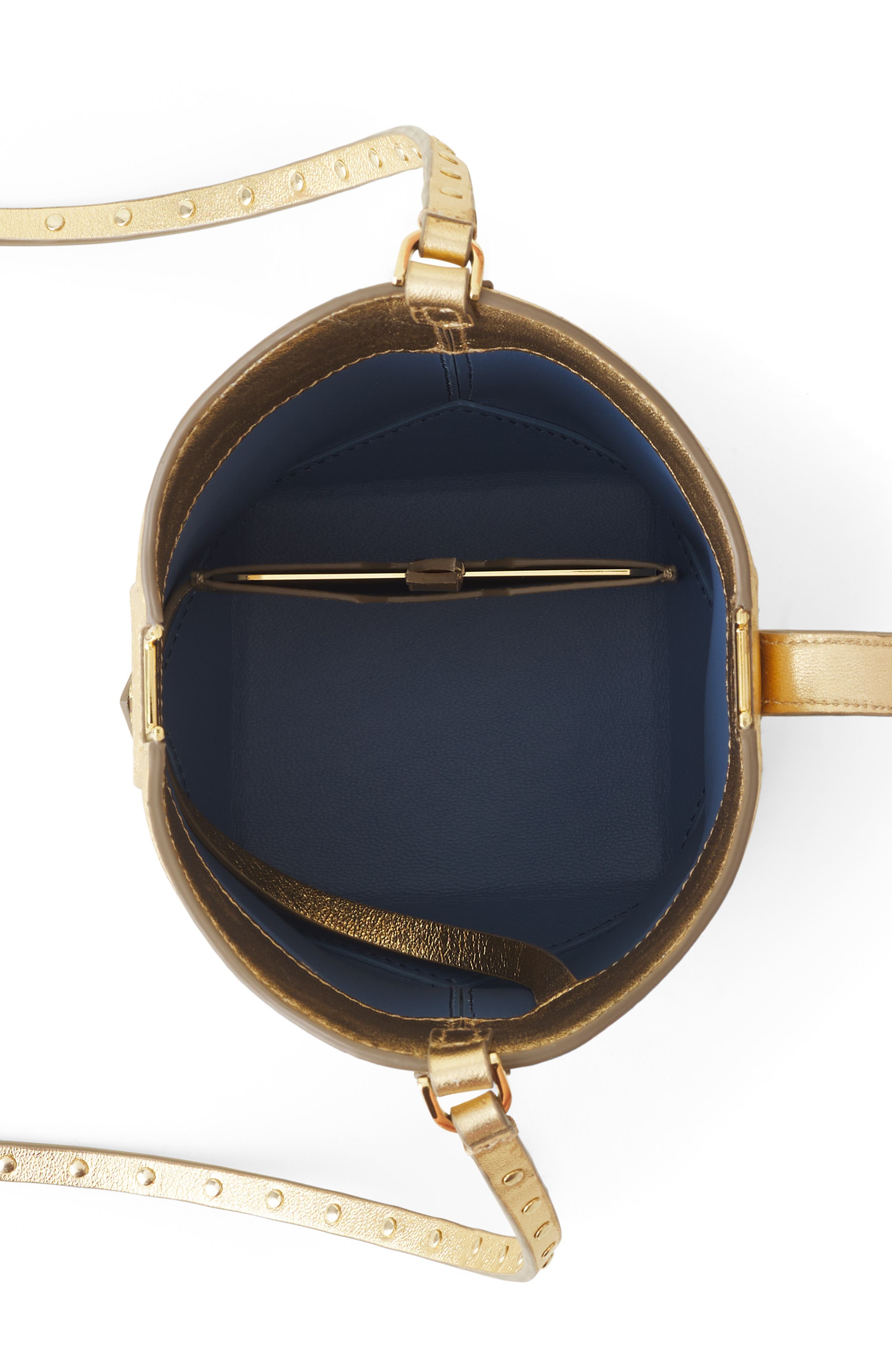 Lanvin Catch By Lanvin Bucket Bag In Raffia, Alternate, color, Gold/Black