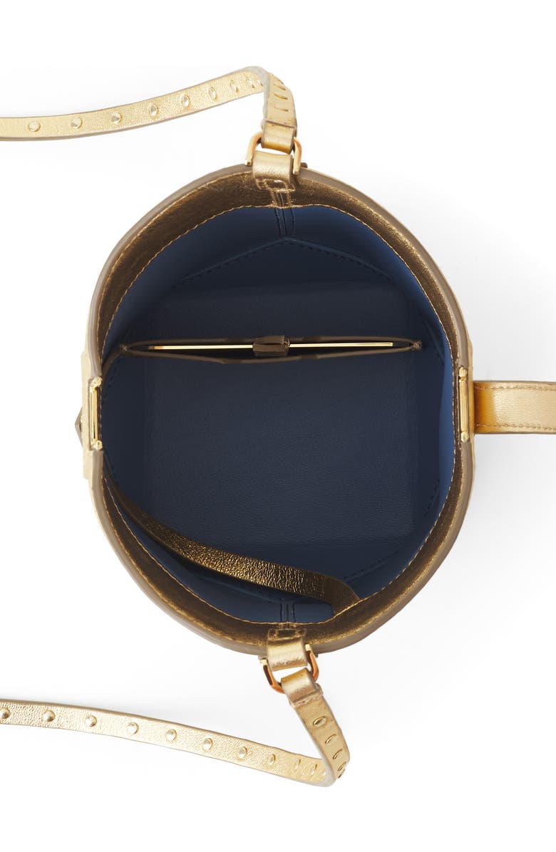 Lanvin Catch By Lanvin Bucket Bag In Raffia, Alternate, color, Gold/Black