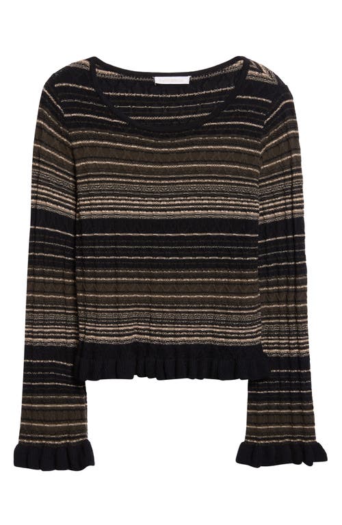 Ramy Brook Melissa Texture Merino Wool Blend Knit Top In Black
