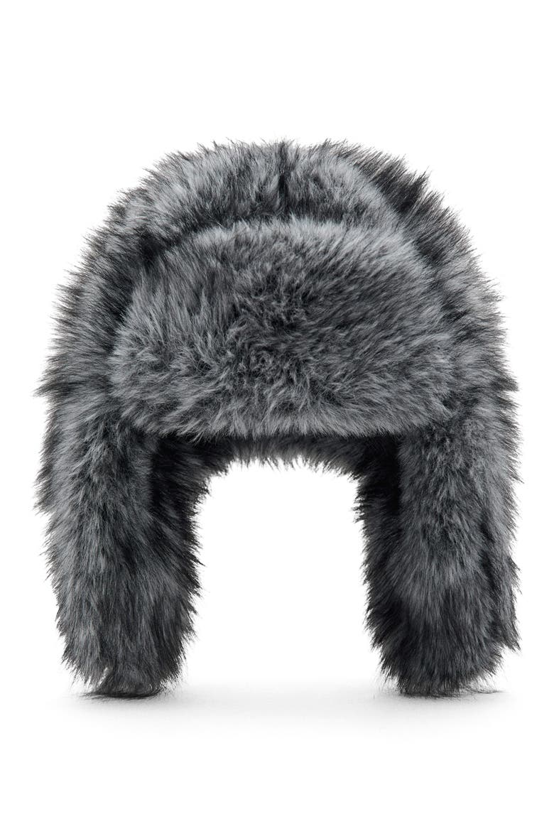 Faux Fur Trapper Hat, Main, color, GREY