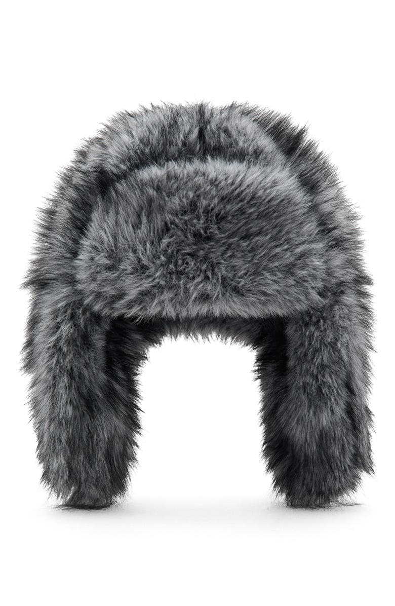 MANGO Faux Fur Trapper Hat, Main, color, 