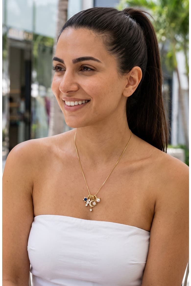 Golden Orbit Charm Necklace, Alternate, color, GOLD