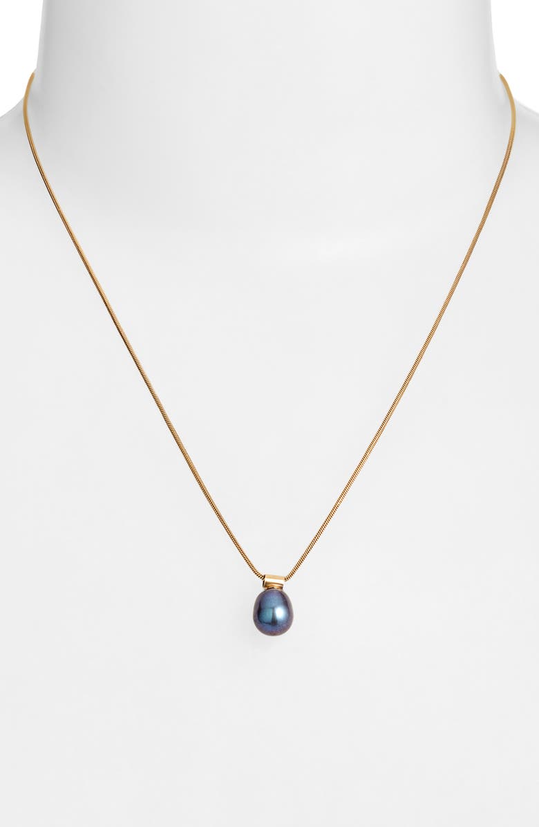 Set & Stones Nathalie Freshwater Pearl Pendant Necklace, Alternate, color, Gold / Peacock