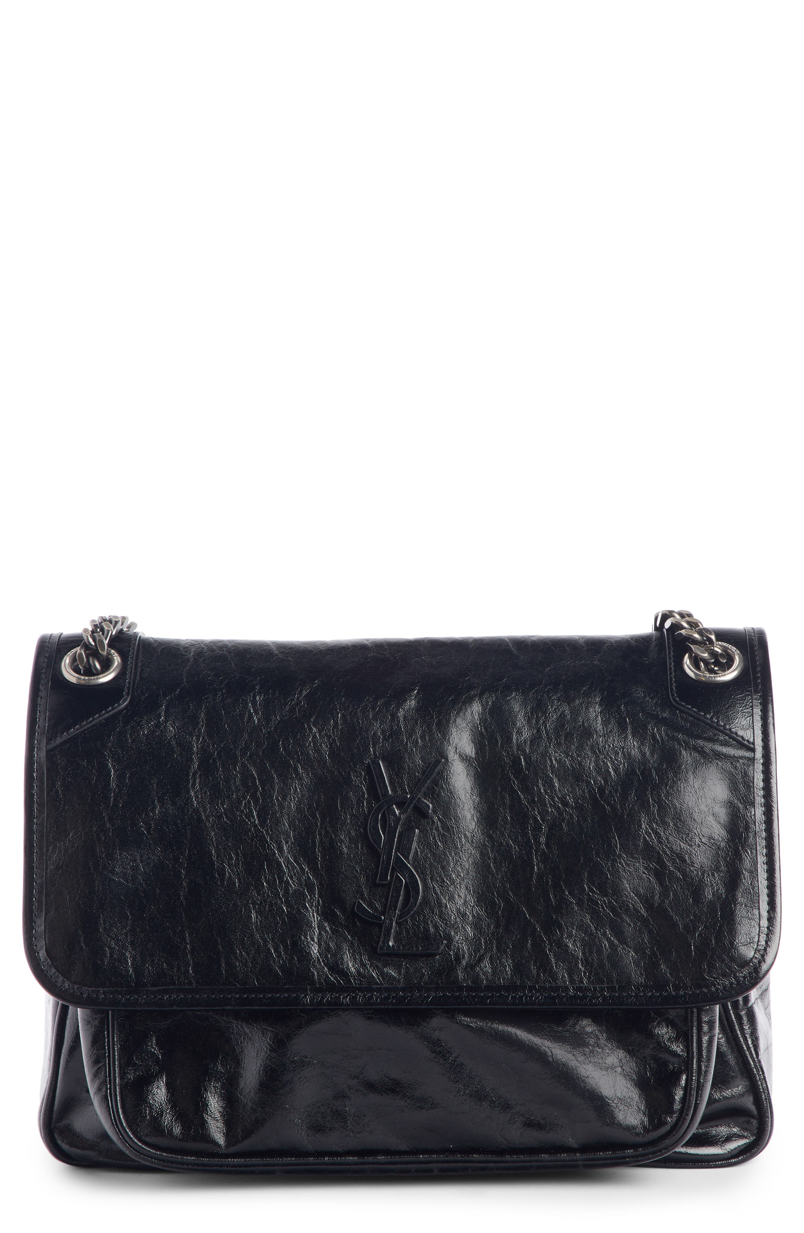 Saint Laurent Medium Niki Smooth Leather Shoulder Bag, Main, color, 