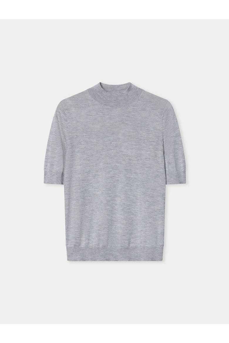 Cashmere Silk Shirt with High Neck, Main, color, vapor blue