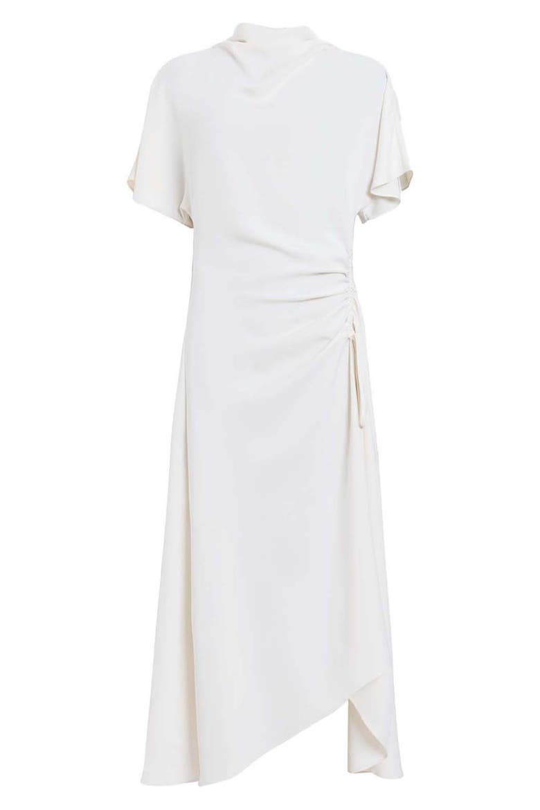 Rosie Mock Neck Side Drape Asymmetric Maxi Dress, Alternate, color, CHALK WHITE