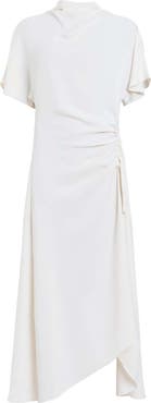 AllSaints Rosie Mock Neck Side Drape Asymmetric Maxi Dress