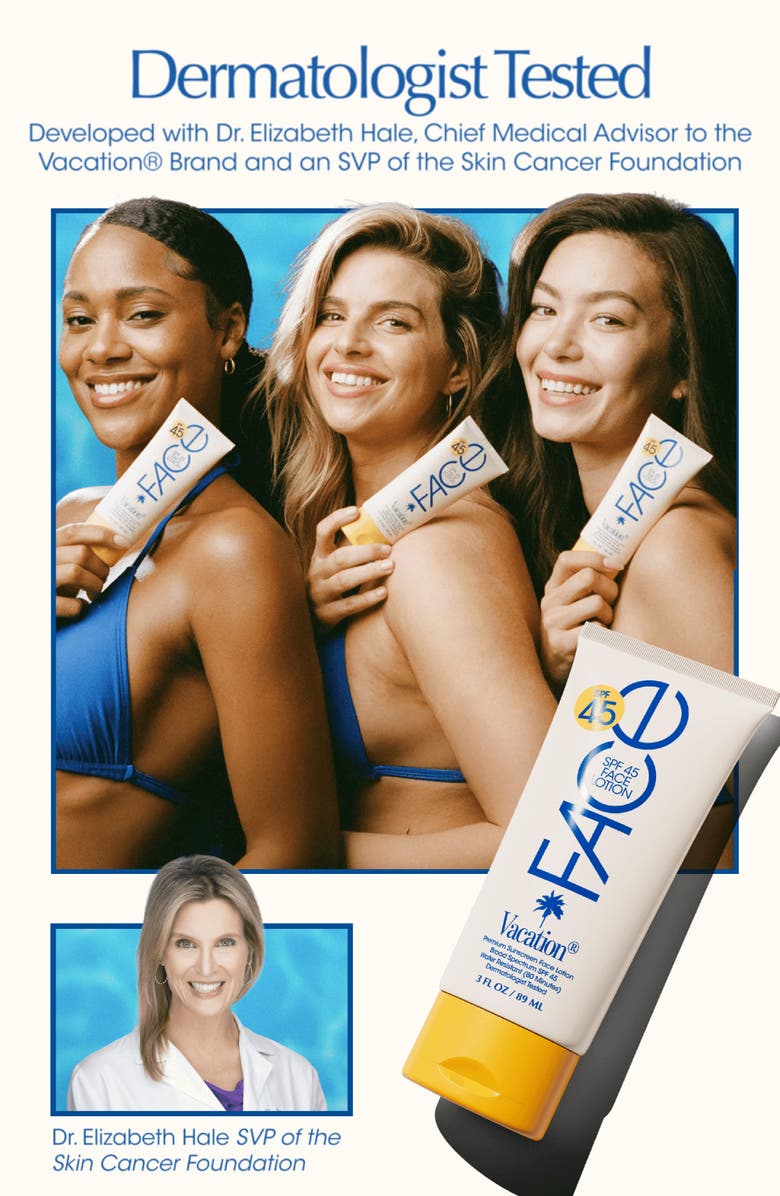 Vacation Classic Face Lotion SPF 45, Alternate, color, 