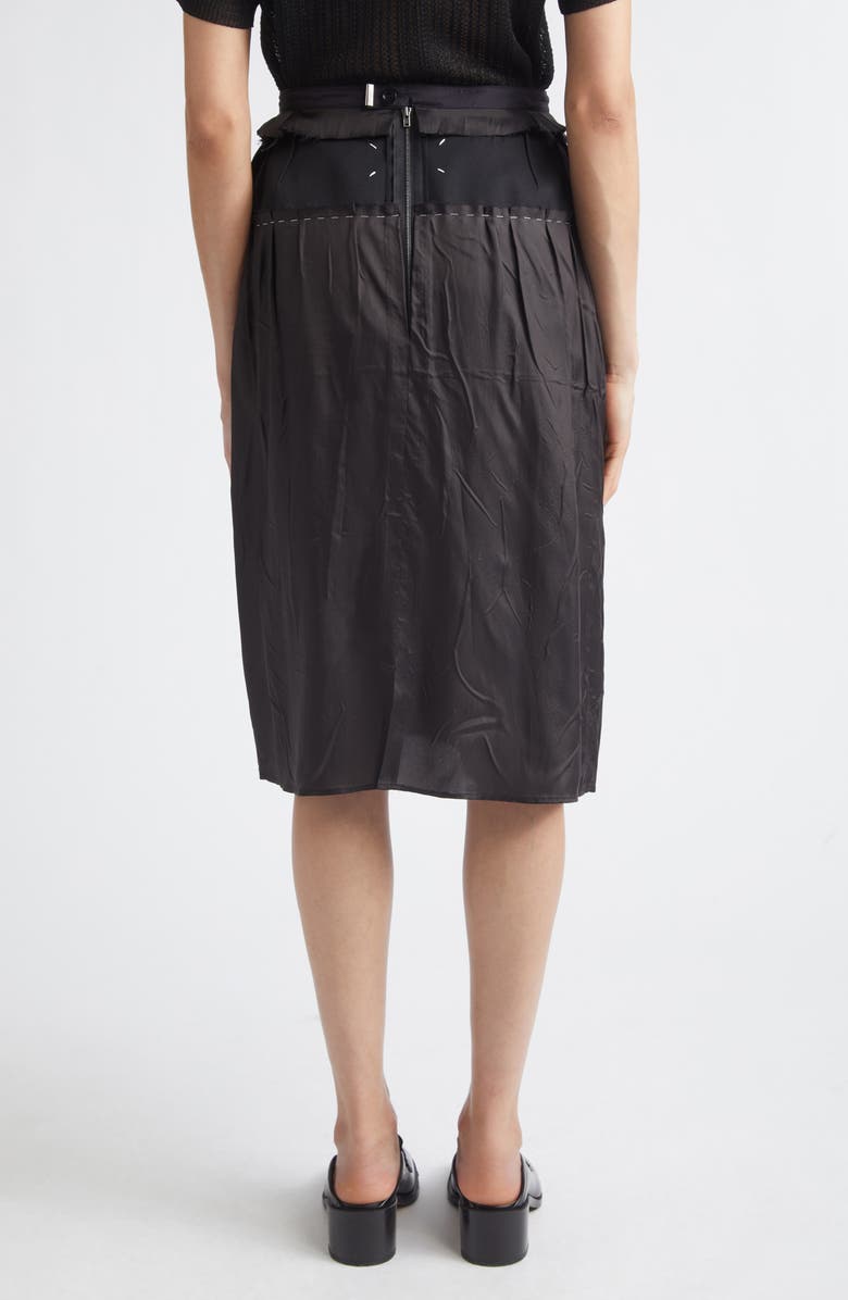 Maison Margiela Mixed Media Skirt, Alternate, color, Carbon/ Black
