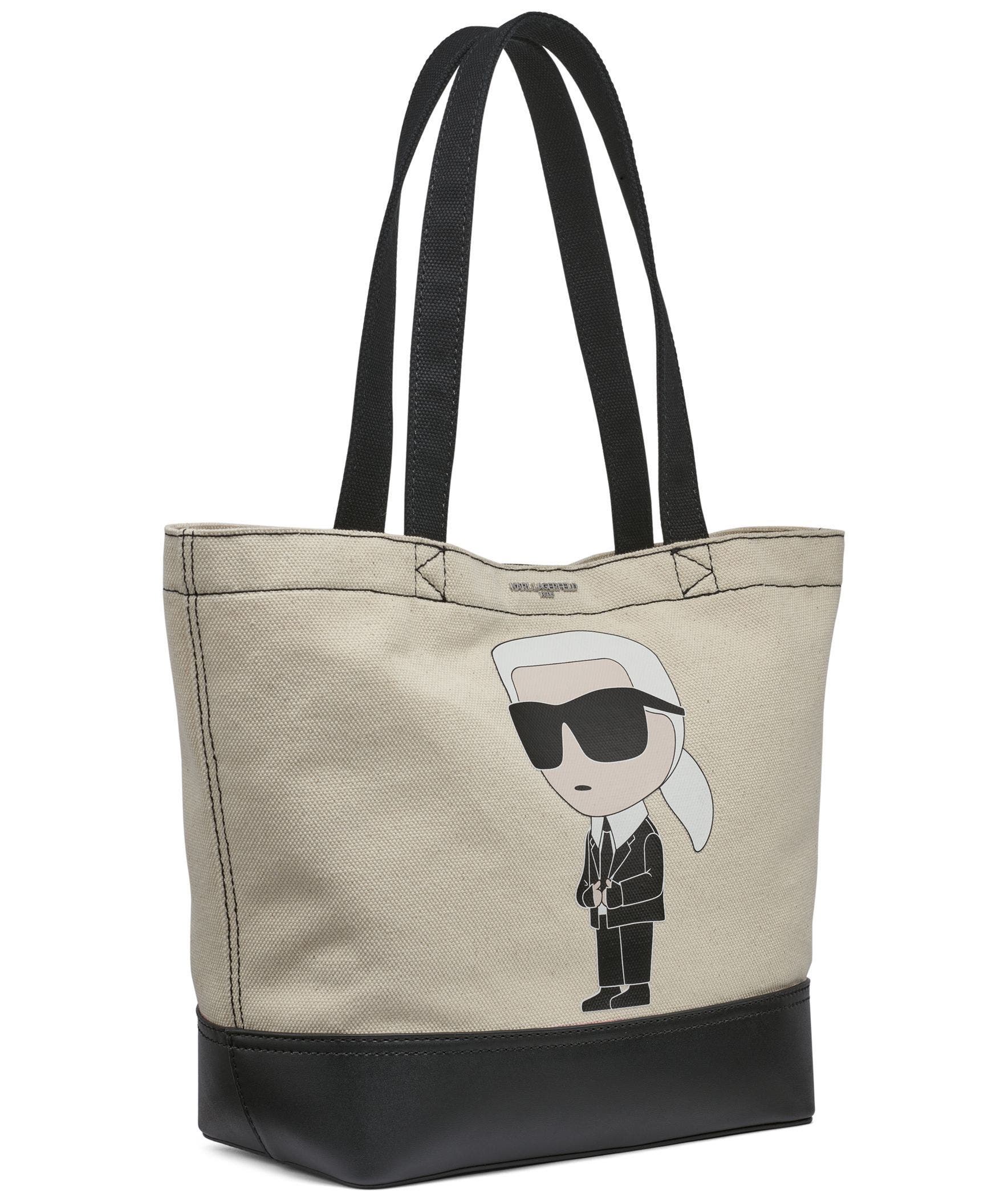 KARL LAGERFELD PARIS Cannes Tote, Alternate, color, Black/Black Multi