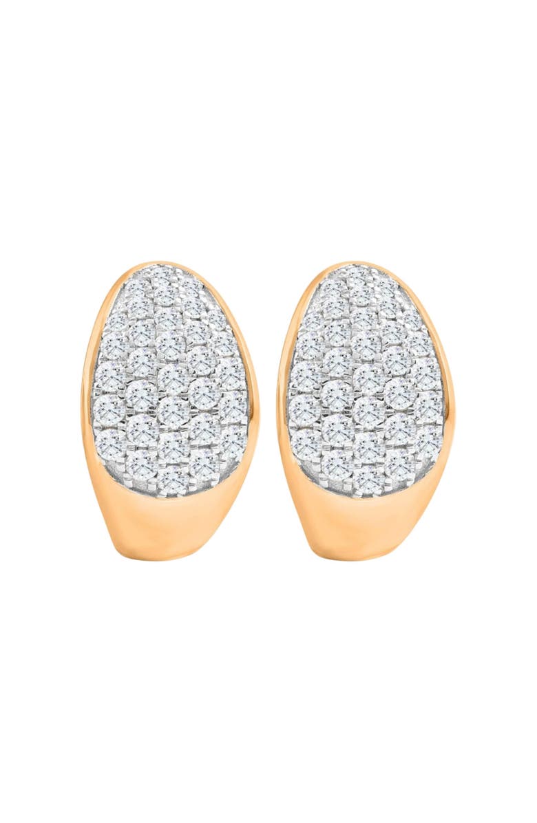 Bliss Diamond VS 1 1/10Ct TW Pave Diamond Hoops in Gold Lab Grown 16mm Tall, Alternate, color,