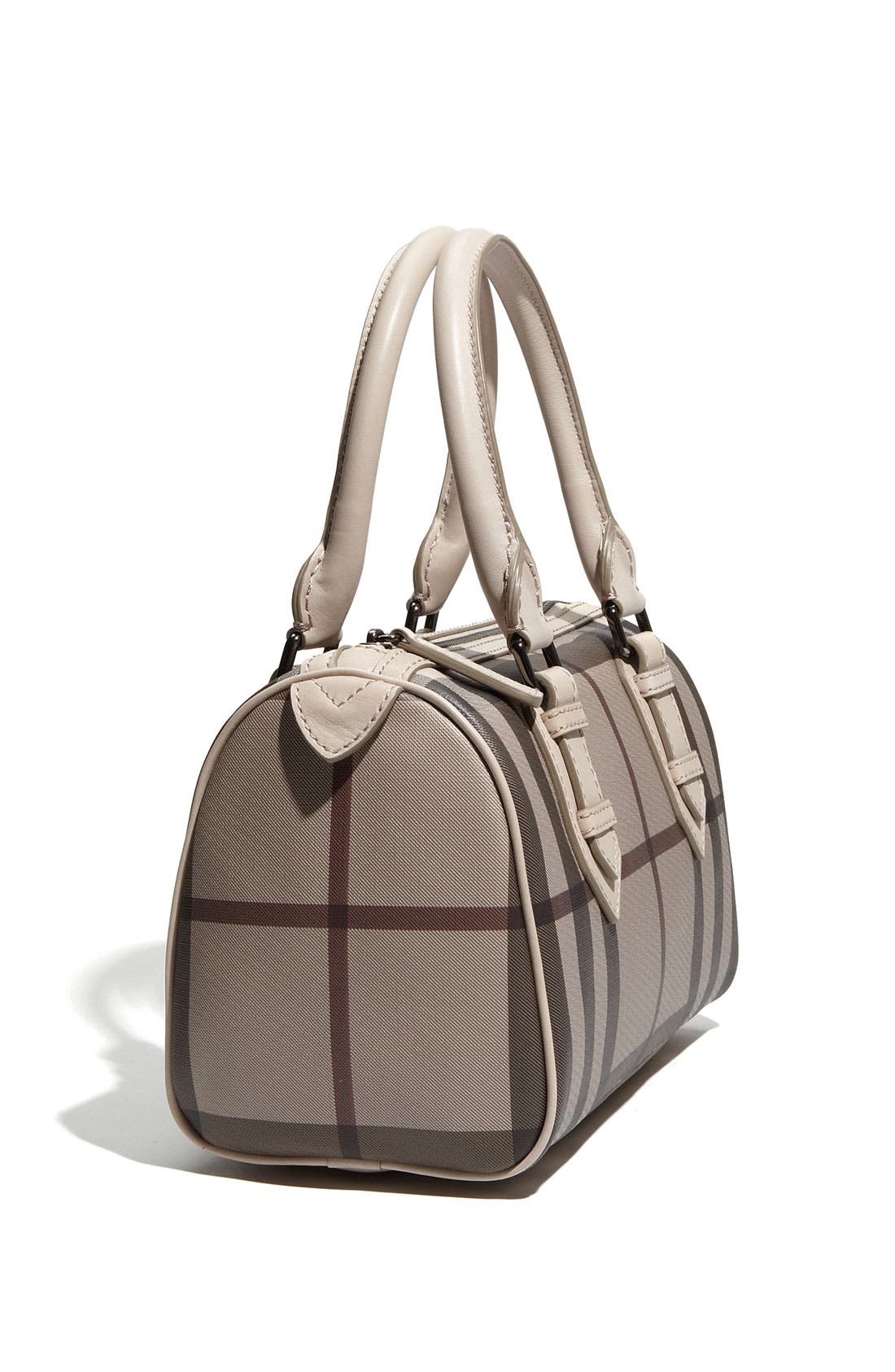 Burberry Check Print Bowling Bag Satchel, Alternate, color, 