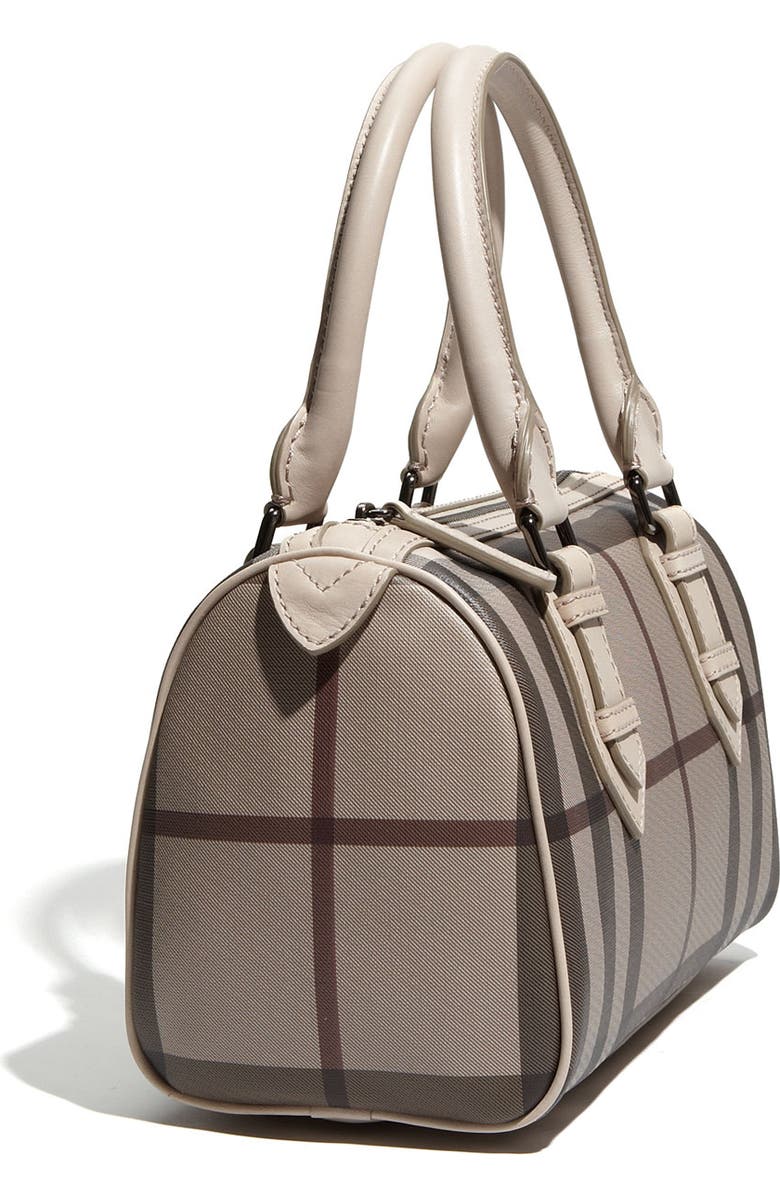Burberry Check Print Bowling Bag Satchel, Alternate, color,
