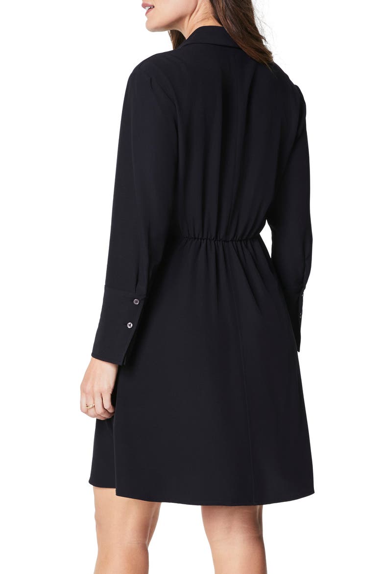 Long Sleeve Crepe Dress, Alternate, color, CLASSIC BLACK