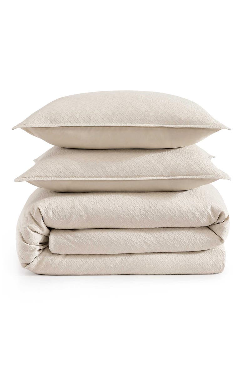 Monogram Matelassé Comforter & Pillow Shams Set, Main, color, BEIGE