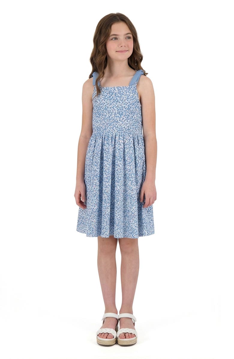 Andy & Evan Kids' Coutout Cordroy Dress, Alternate, color, Blue Floral