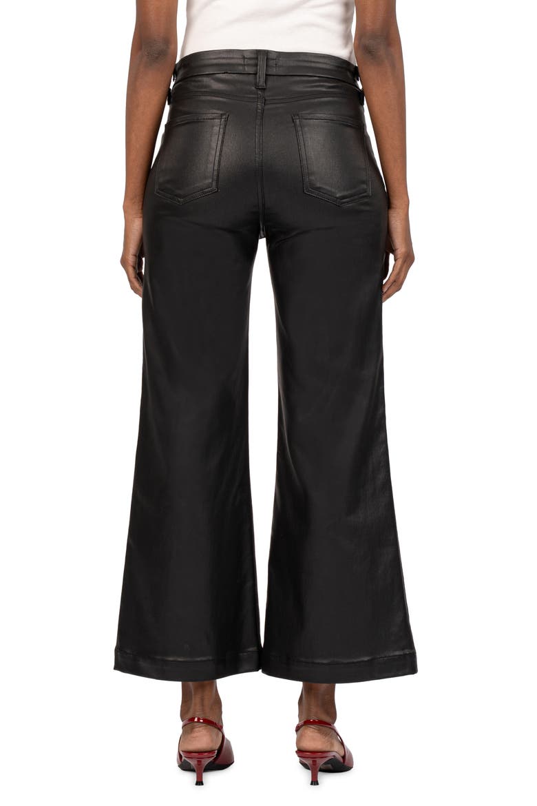 Meg Coated High Waist Wide Leg Jeans, Alternate, color, BLACK JM