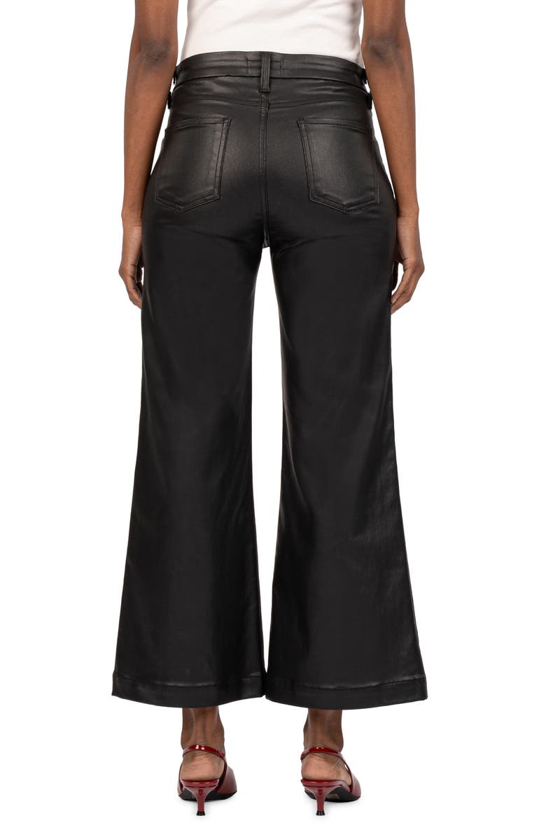 KUT from the Kloth Meg Coated High Waist Wide Leg Jeans, Alternate, color, Black Jm