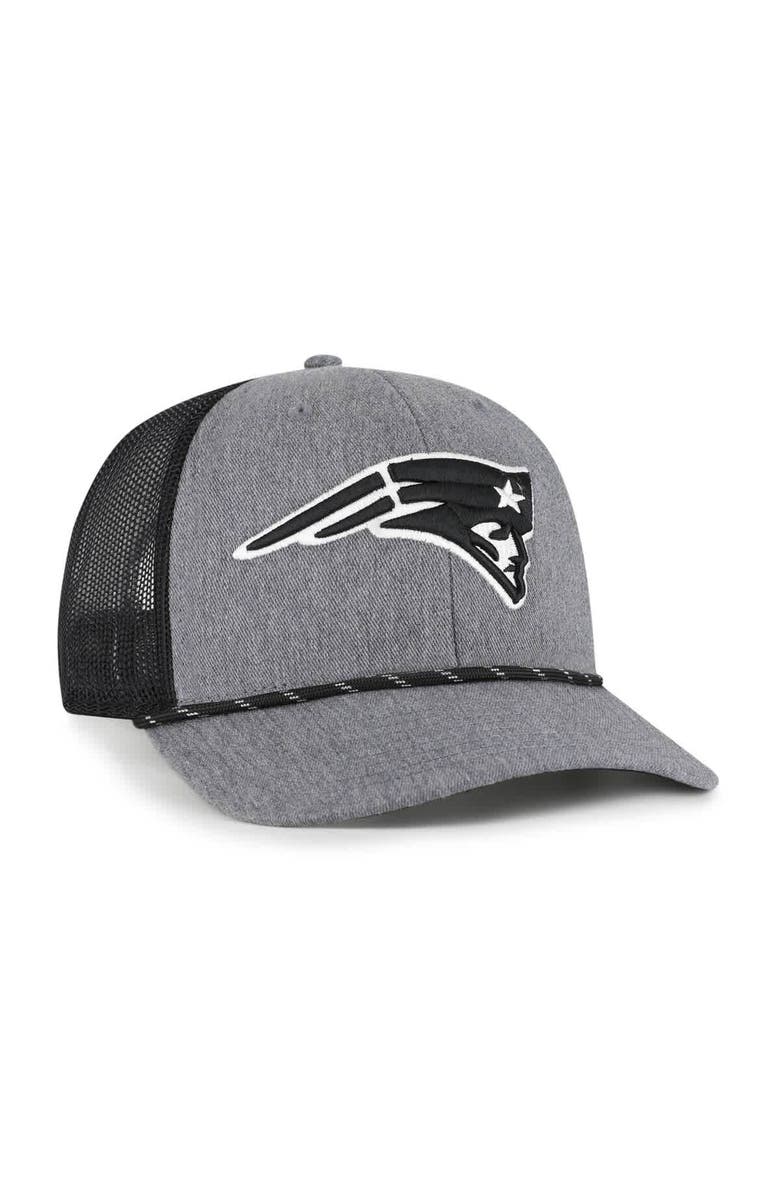 '47 Men's '47 Heather Charcoal New England Patriots Carbon Rope Trucker Adjustable Hat, Alternate, color, 