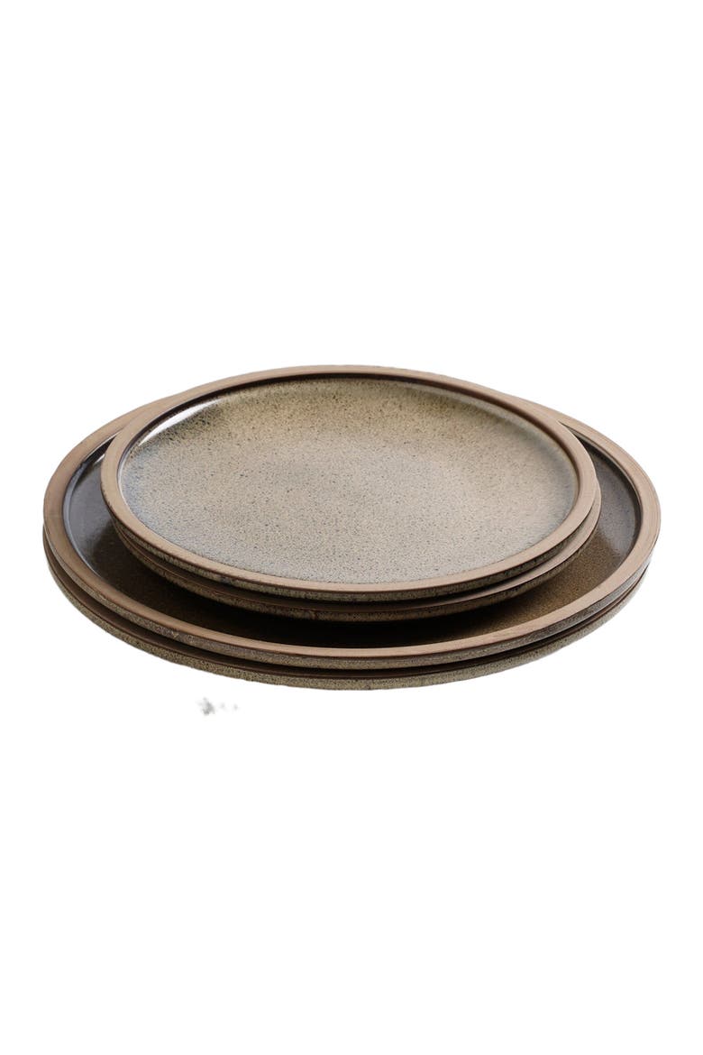Tina Stoneware 4-Piece Salad Plate, Alternate, color, Green and Beige