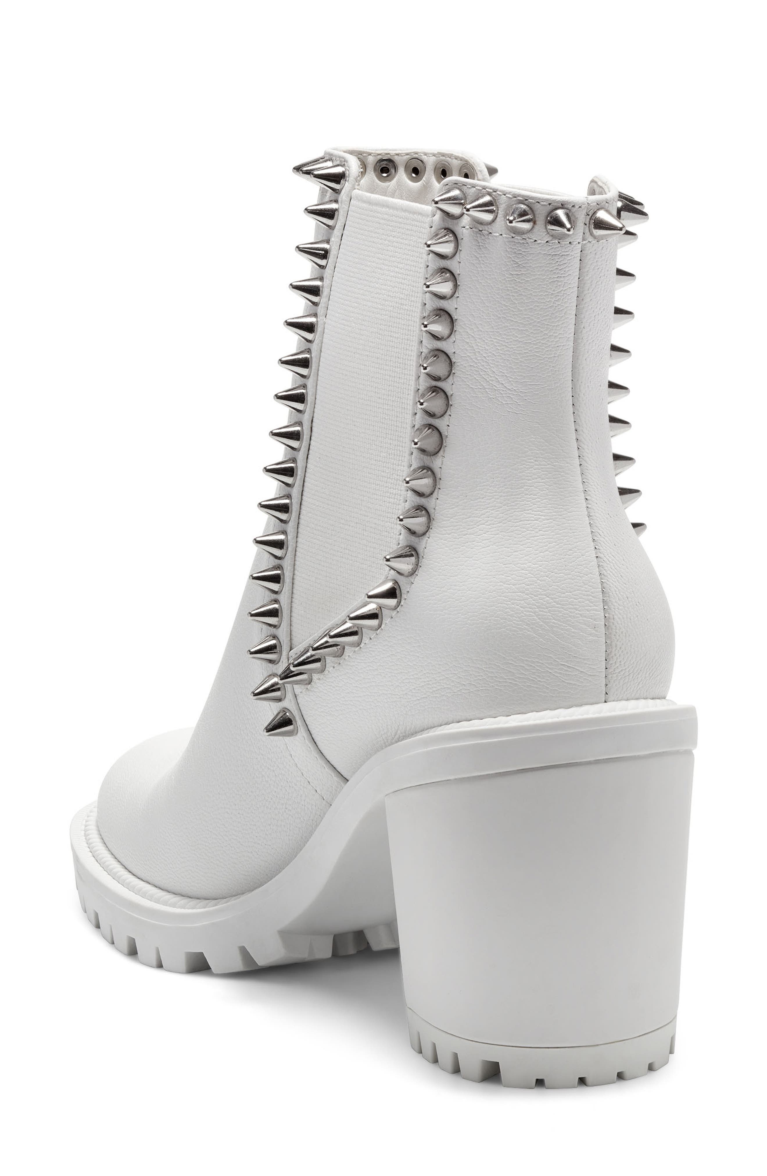 Demmie Studded Block Heel Bootie, Alternate, color, BRIGHT WHITE