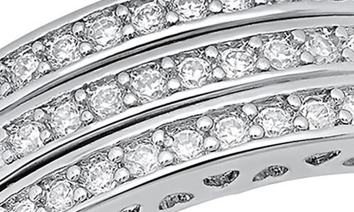 Hmy Jewelry Set Of 3 18k White Gold Plated Simulated Diamond Rings In Metallic