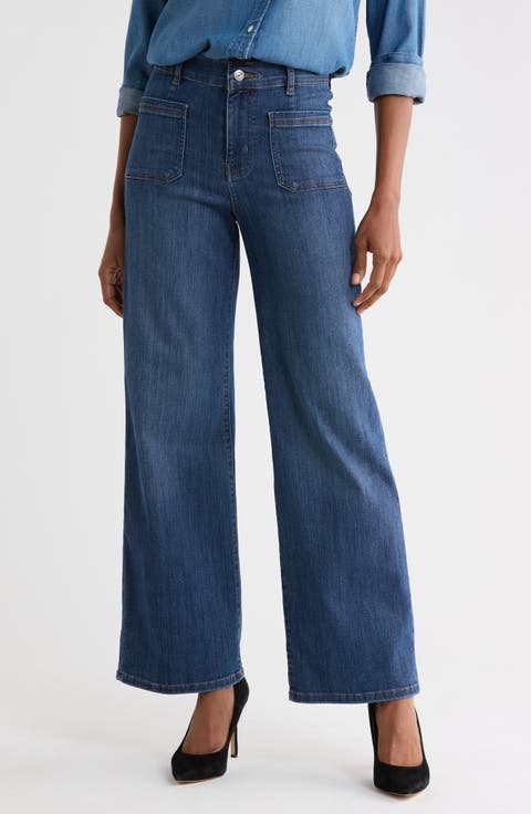 Le Slim Palazzo Bardot Pocket Wide Leg Jeans