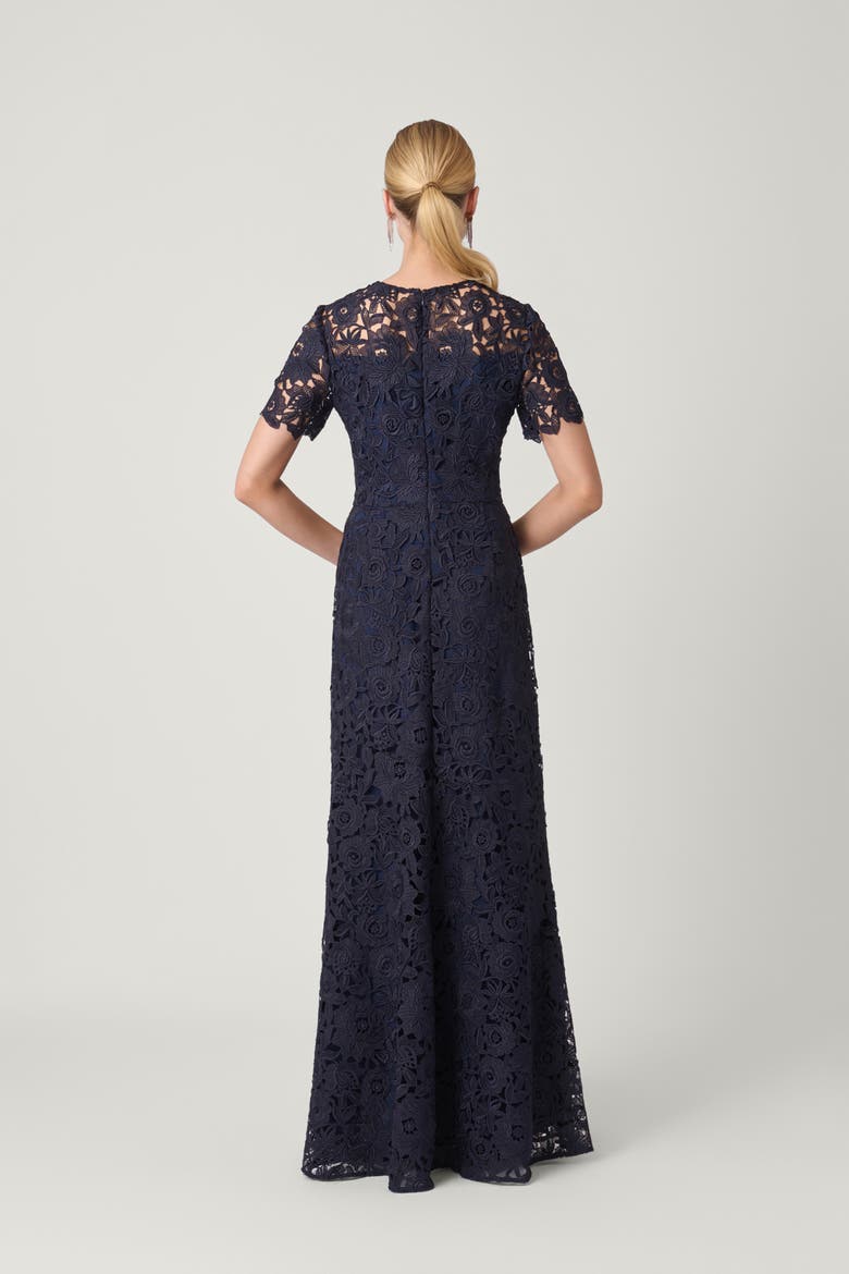 Empire Lace Elie Dress, Alternate, color, Navy