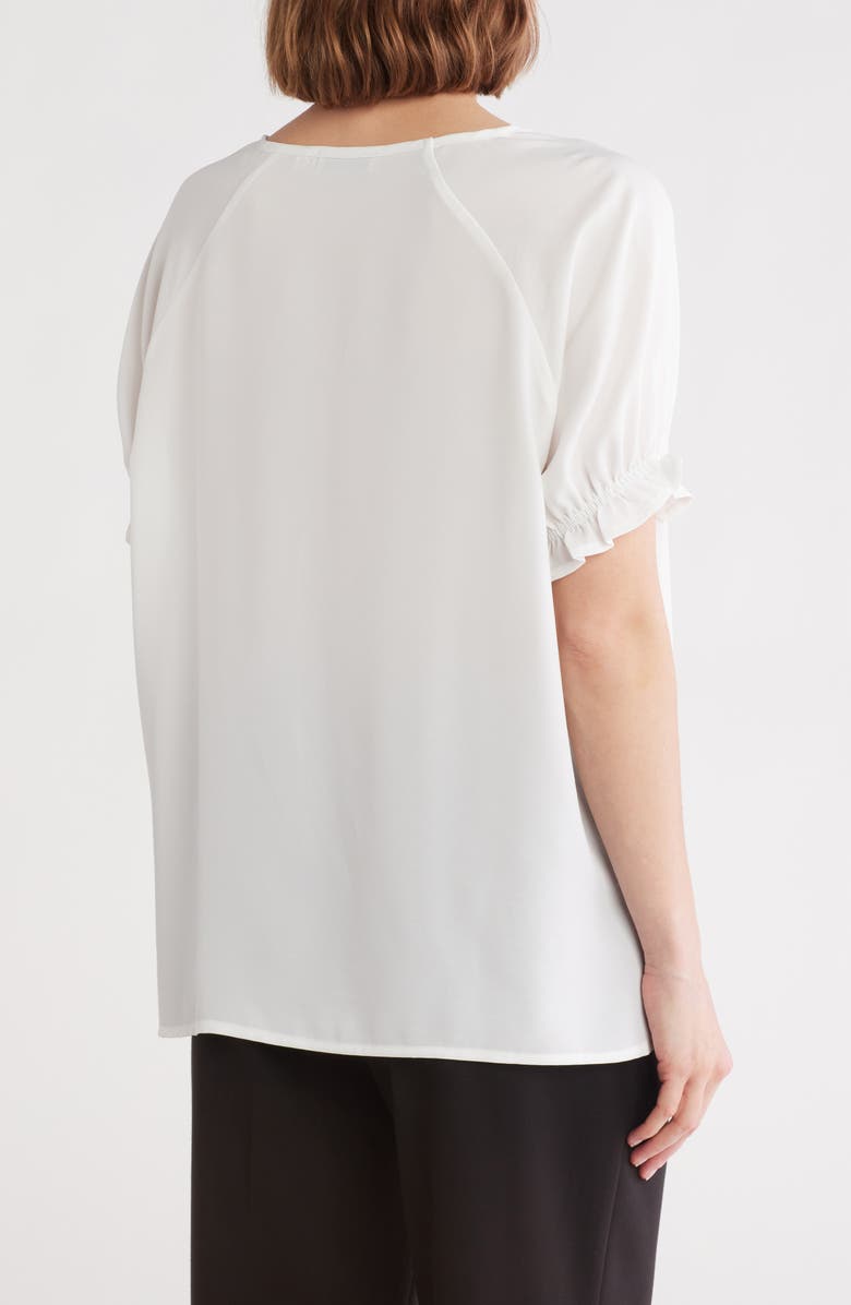 PATRIZIA LUCA Puff Sleeve High-Low Top, Alternate, color, Off White