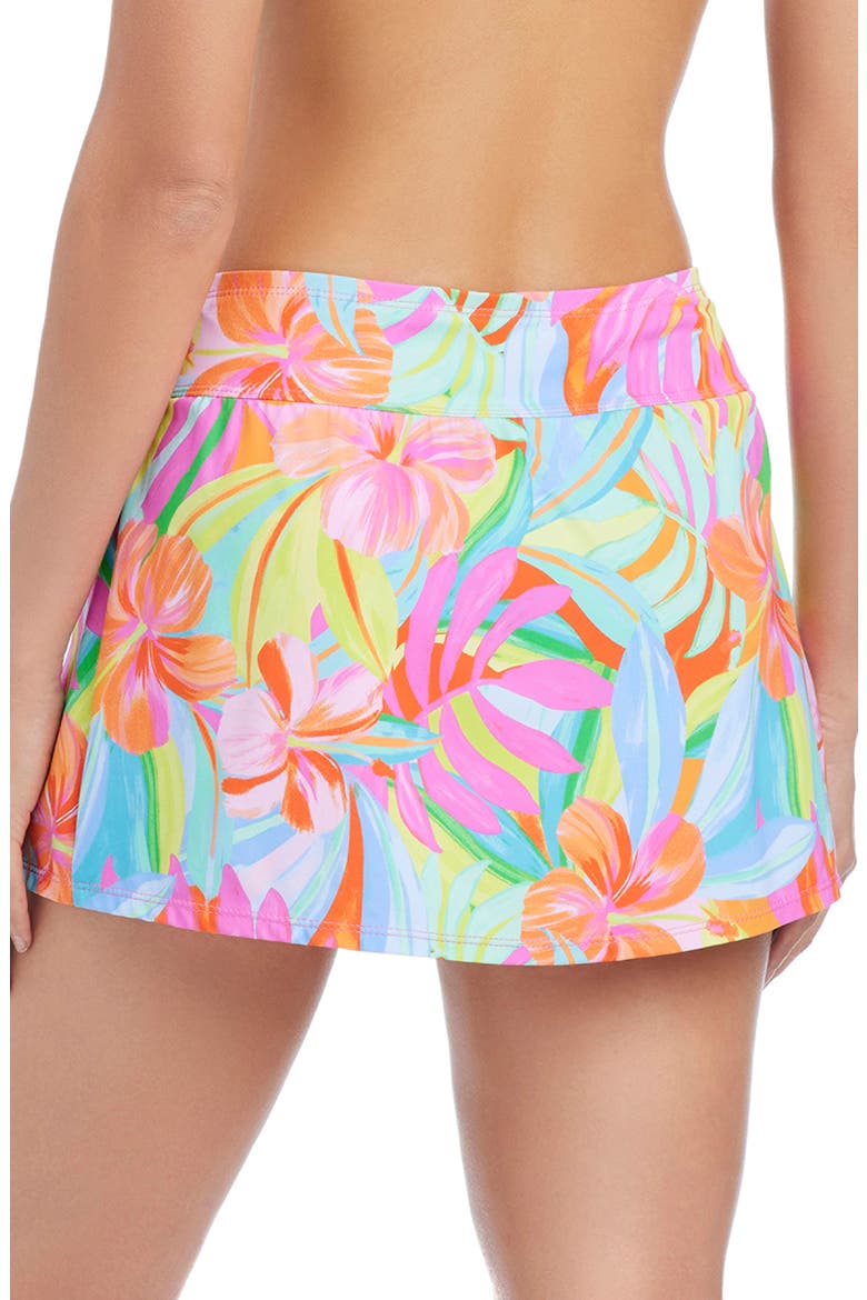 High Waist Skirted Bikini Bottoms, Alternate, color, TURQUOISE MULTI