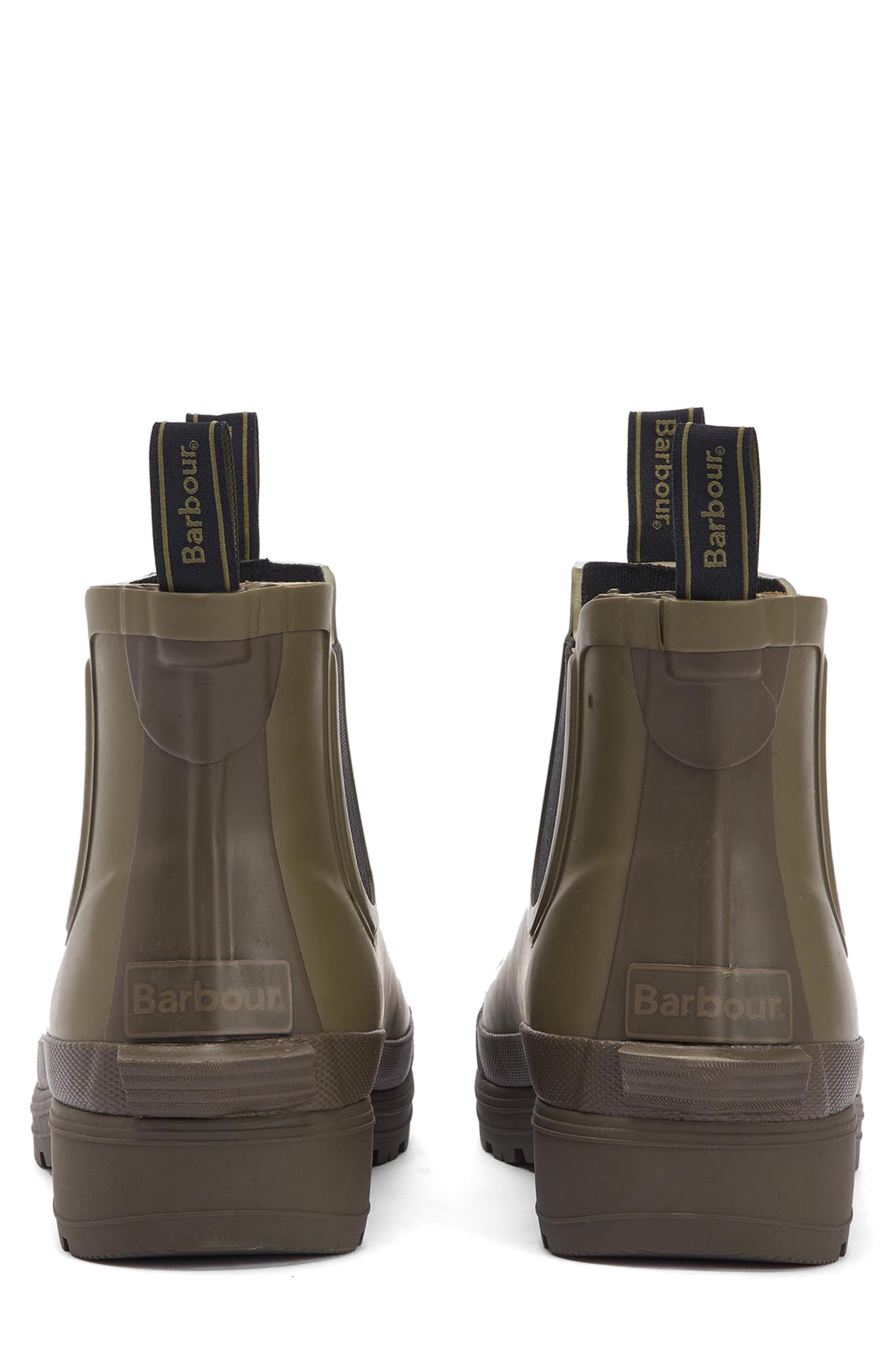 Barbour Storm Waterproof Chelsea Rain Boot, Alternate, color, Olive Green/ Olive
