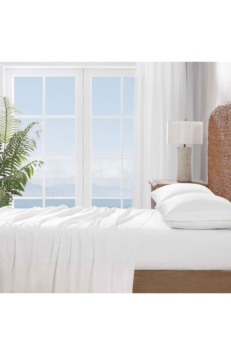 Tommy Bahama Solid 400 Thread Count Cotton Percale Sheet Set, Alternate, color, White