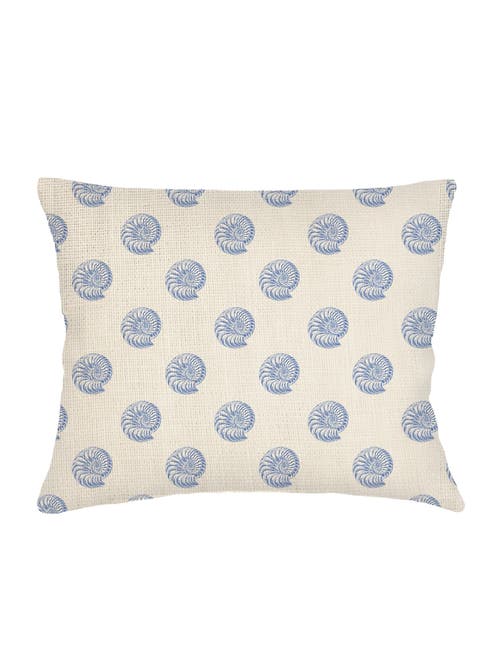 Anaya Nautilus Shell Linen Dutch Euro Pillow 28x36 With Down Alternative Insert In Blue