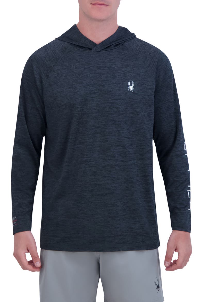 Long Sleeve Hooded Rashguard, Main, color, BLACK