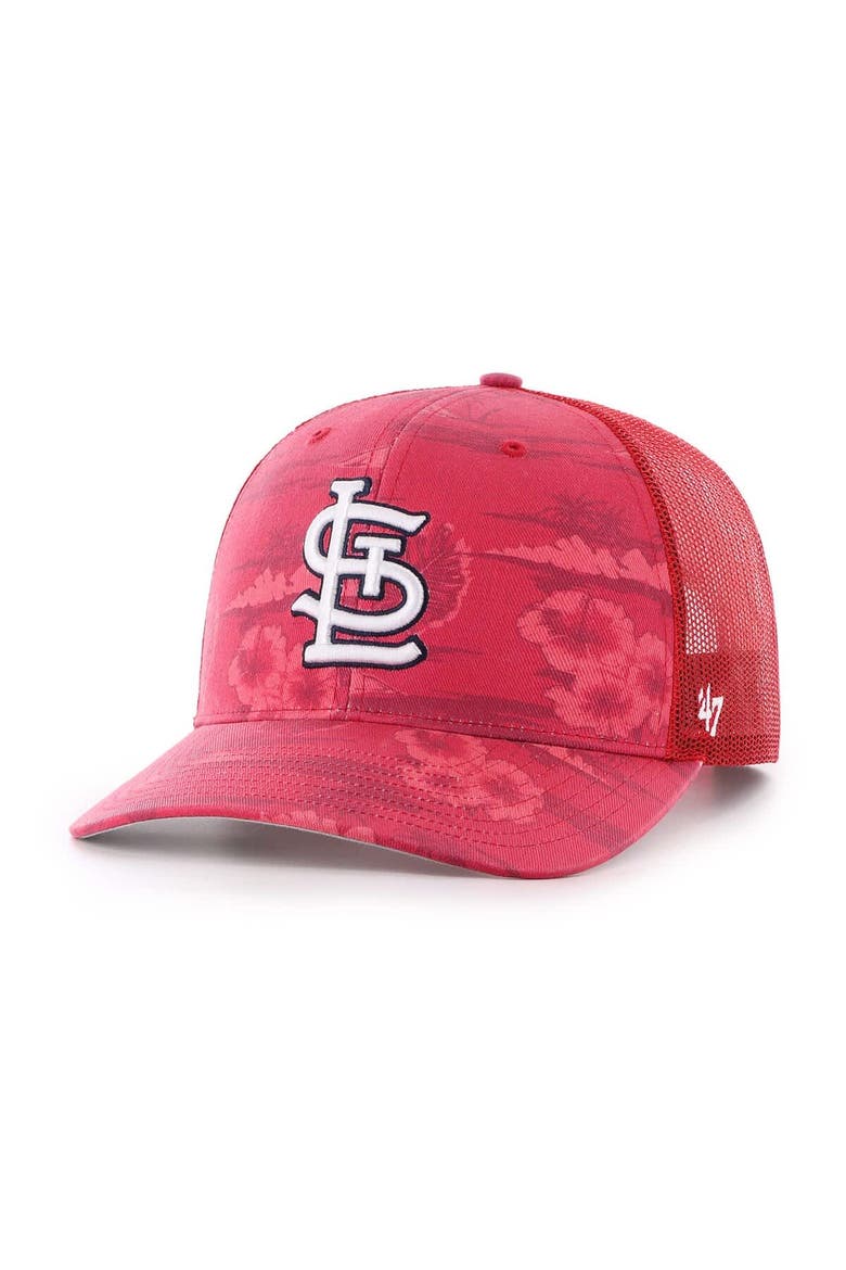 Men's '47 Red St. Louis Cardinals Fiji Trucker Adjustable Hat, Main, color, Red
