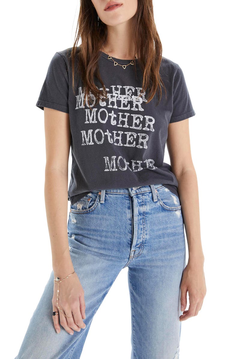 MOTHER Itty Bitty Goodie Goodie Destroyed Cotton Tee, Main, color, 