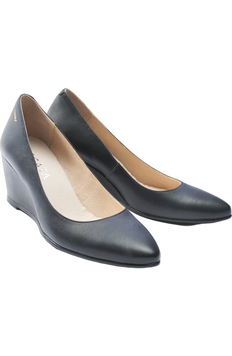 VISCATA Verona Leather Wedges, Alternate, color, Black