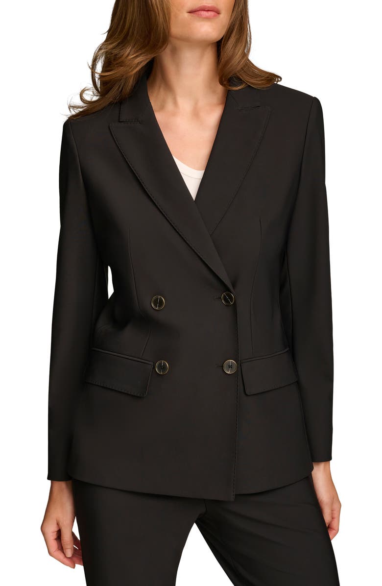Donna Karan New York Pickstitch Double Breasted Blazer, Main, color, 