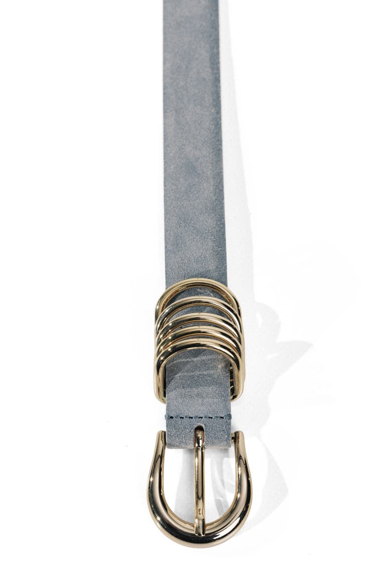 Hollyhock Suede Belt, Alternate, color, BLUE/ GOLD