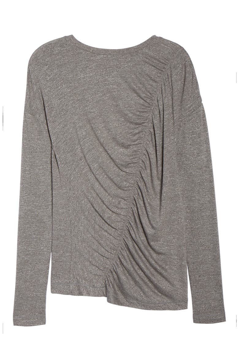 So Graceful Ruched Tee, Alternate, color, GREY DARK HEATHER